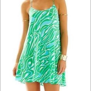 Lily Pulitzer blue green Maisy slip dress